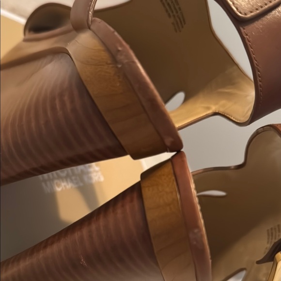 MICHAEL Michael Kors Brown Leather Wedge Sandals - Picture 4 of 9